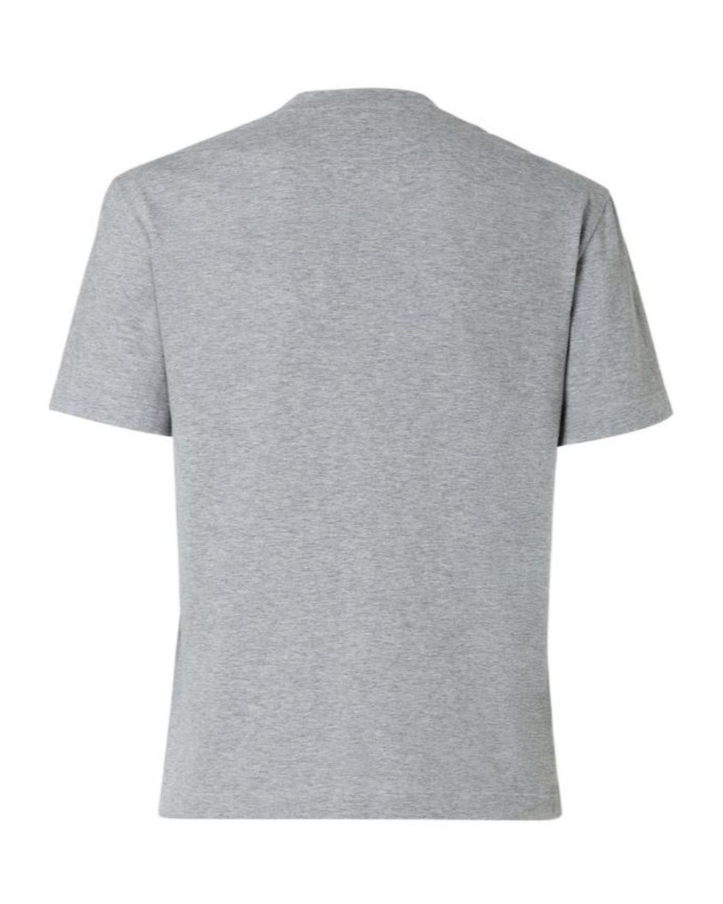 Fendi Gray Logo Printed Crewneck T-Shirt