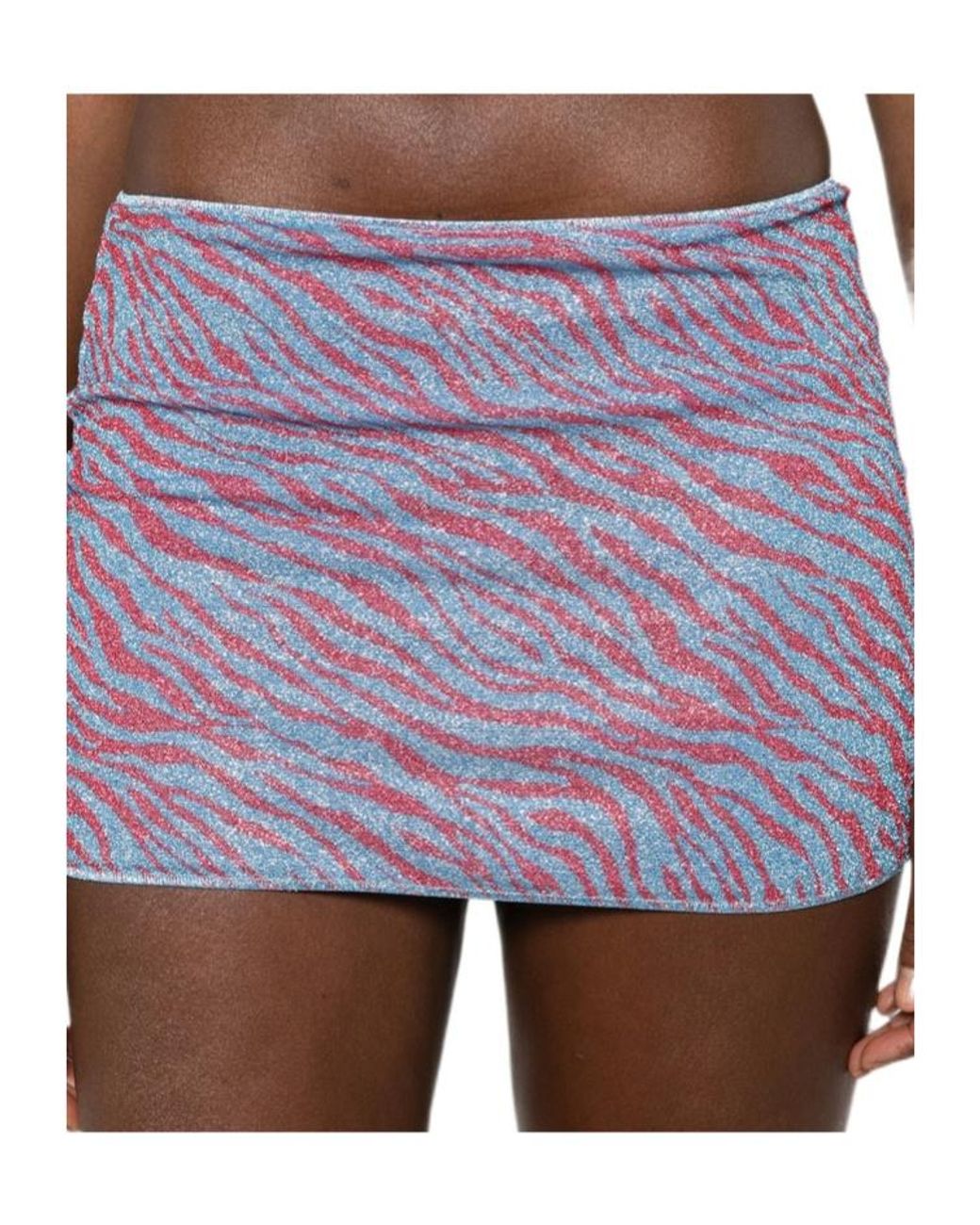 Oseree Red Printed Beach Skirt