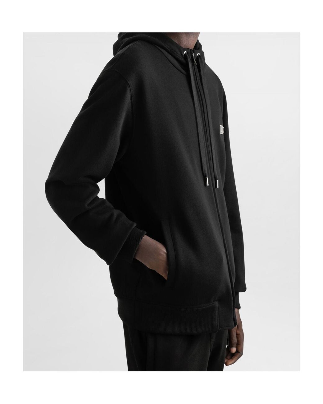 Dolce & Gabbana Black Logo-Plaque Hoodie