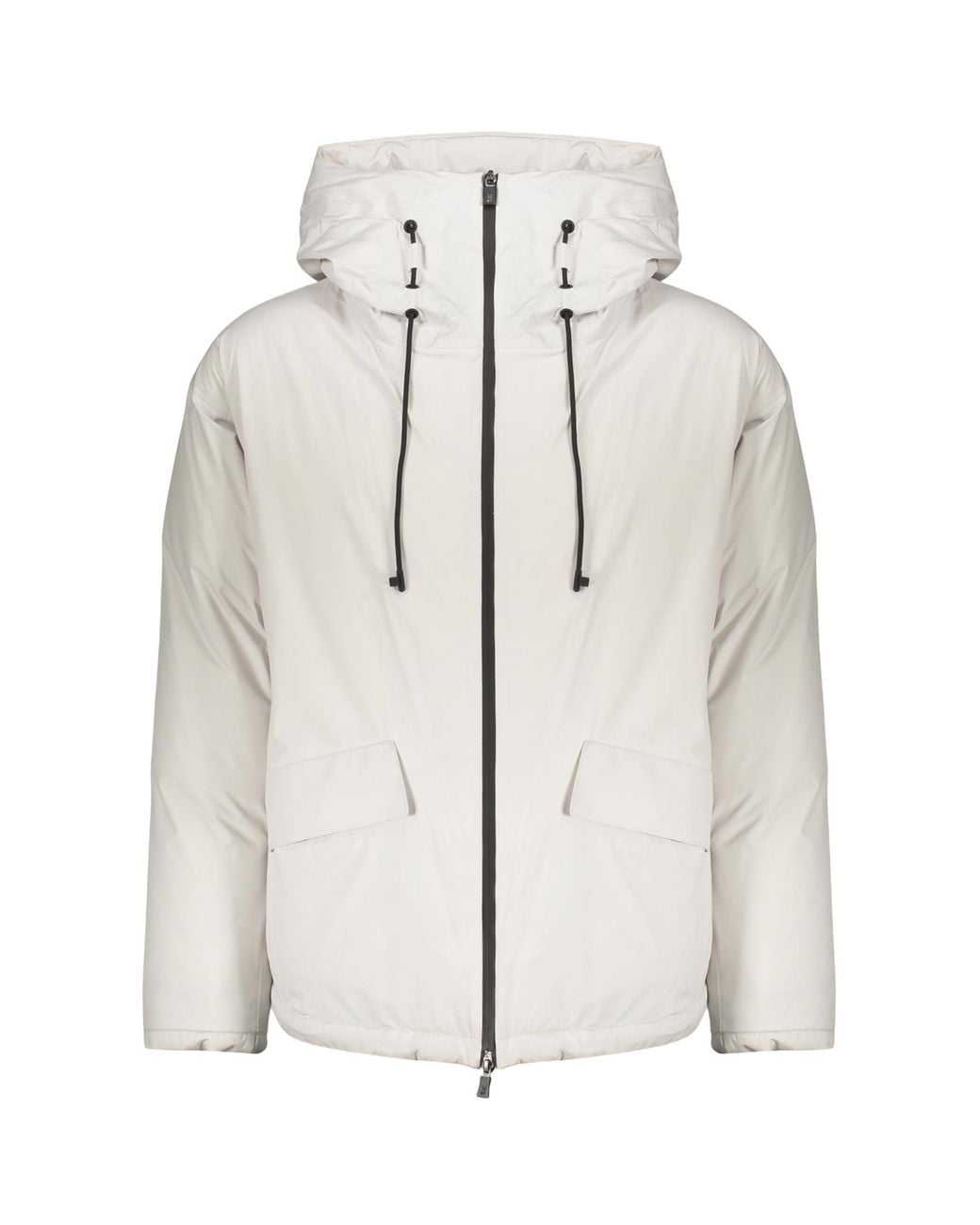 Herno White Hooded Zip-Up Down Jacket for men