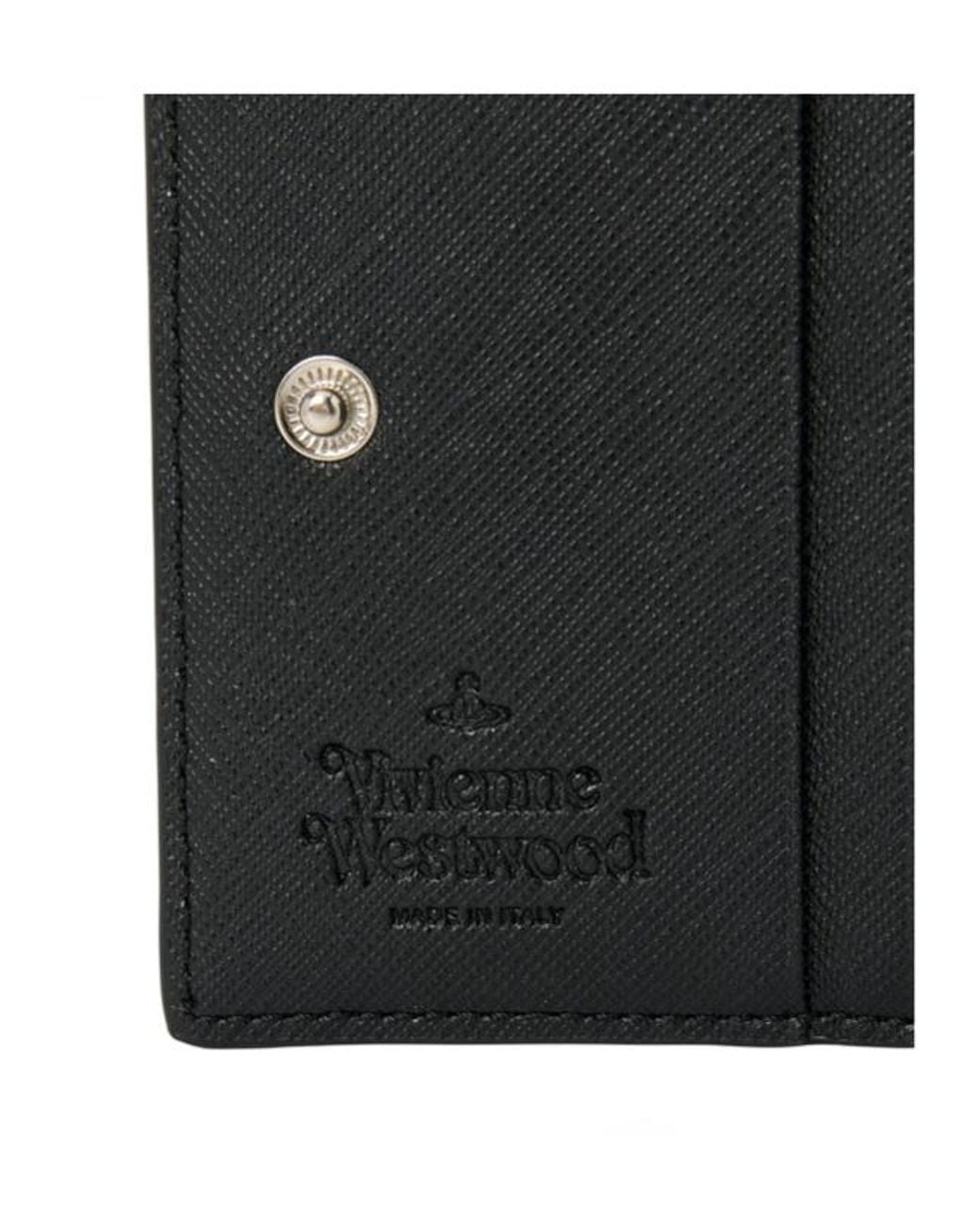 Vivienne Westwood Black Orb Logo Compact Wallet