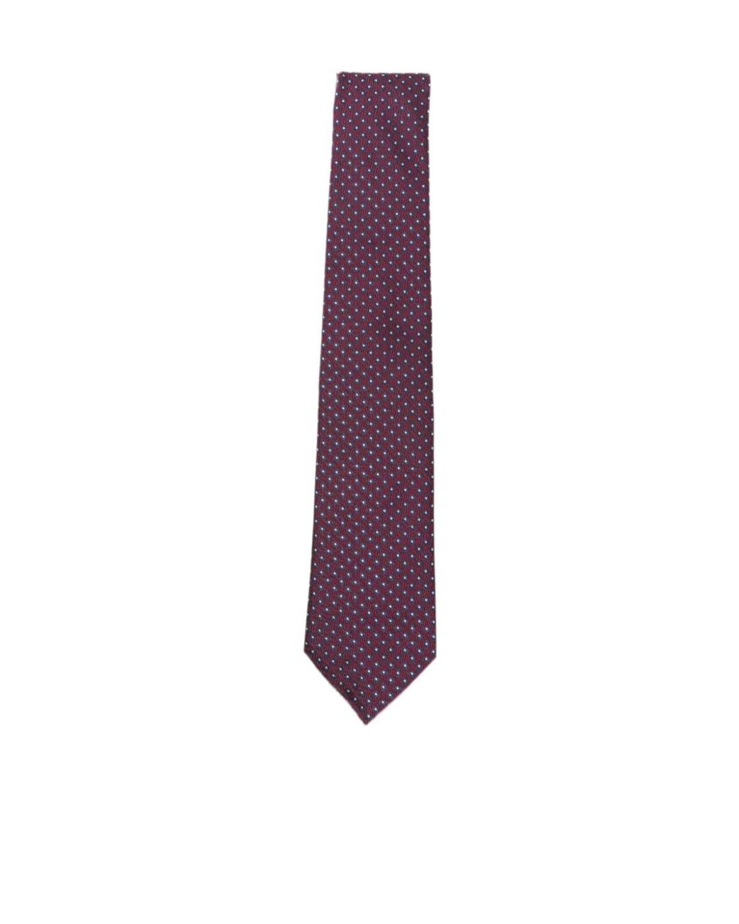 Emporio Armani Purple Geometric-Pattern Silk Tie for men