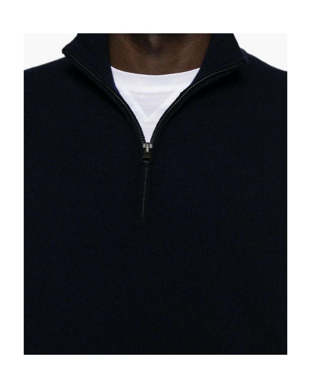 Lisa Yang Blue Quarter Zipper Sweater for men
