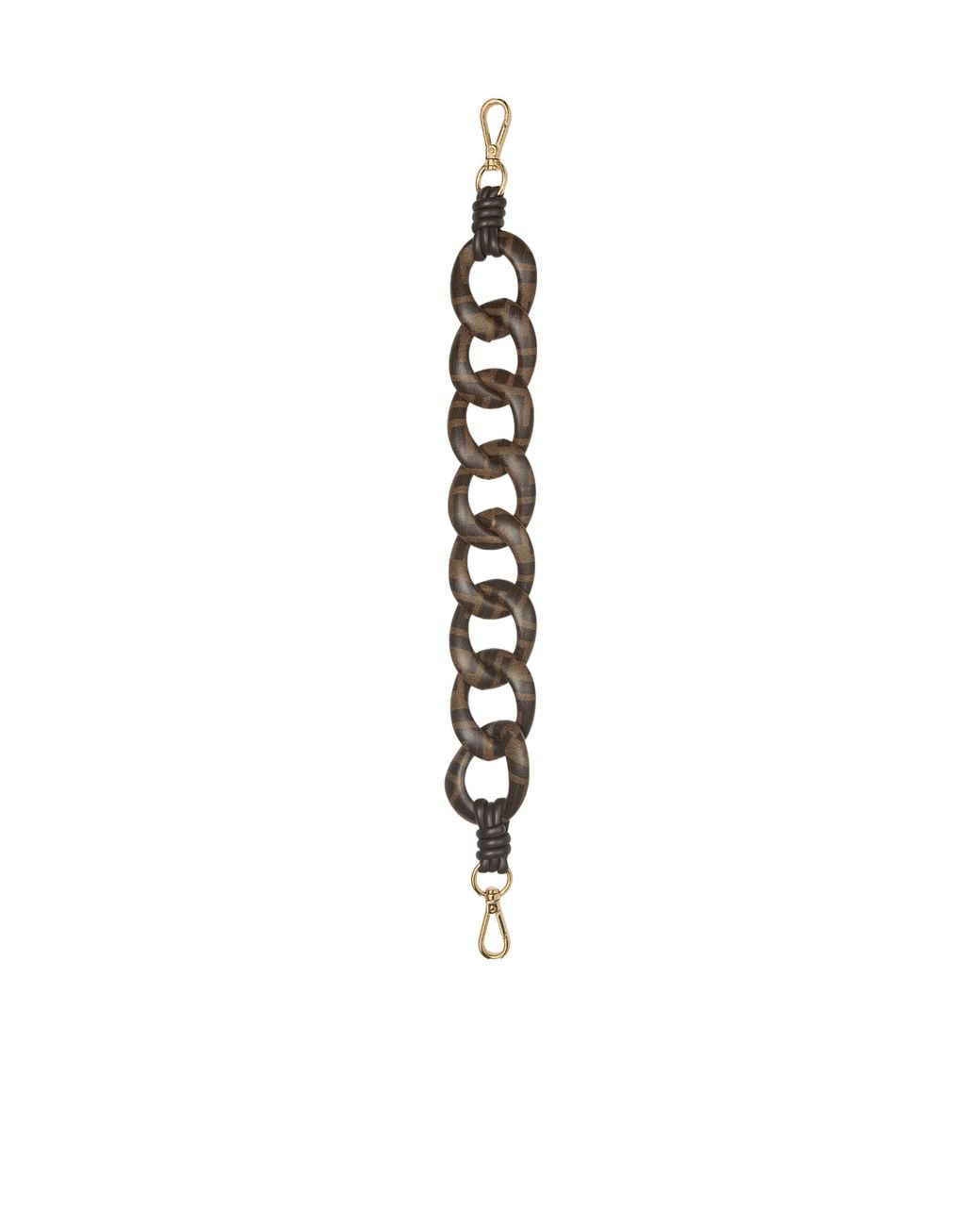 Fendi Metallic Ff Nappa Leather Shoulder Strap
