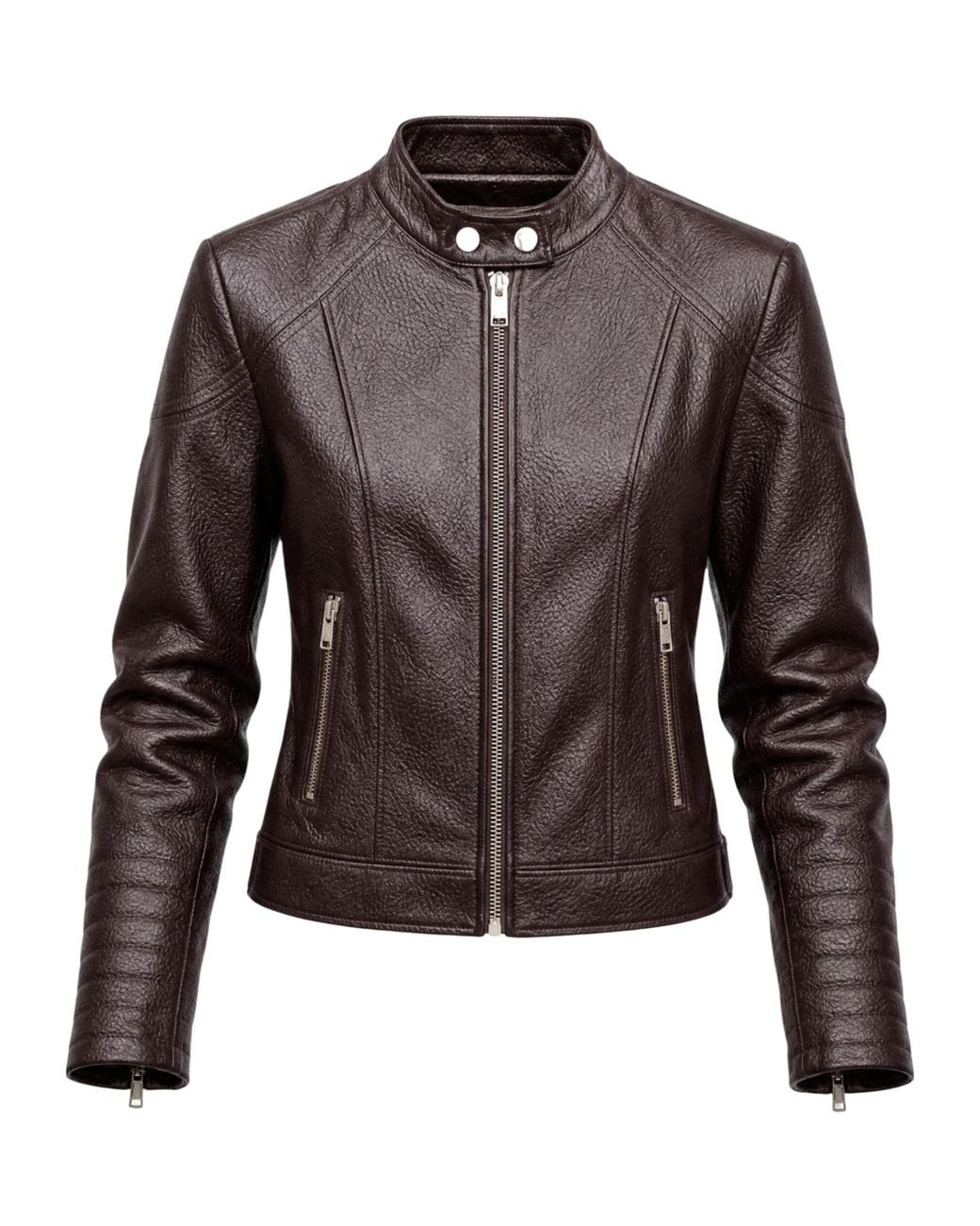 Guess Brown Zip-Up Panelled Jacket