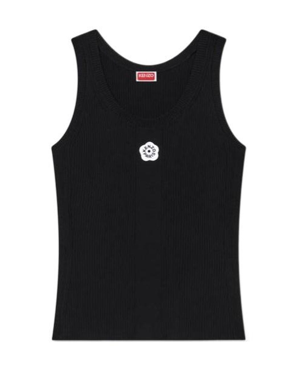 KENZO Black Boke Flower 2.0 Embroidered Rib Tank Top
