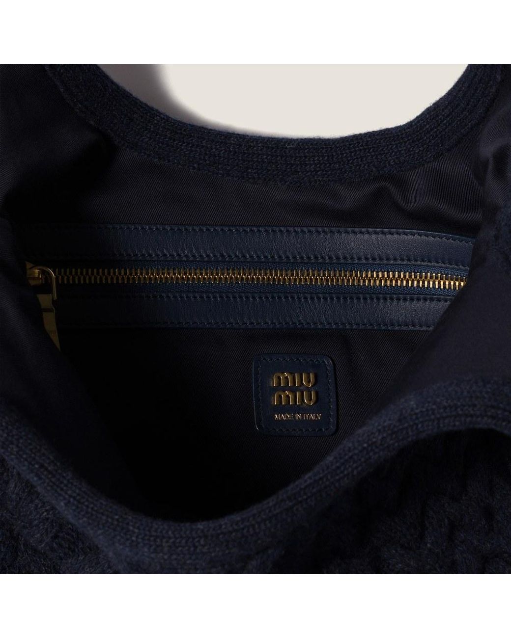 Miu Miu Black Ivy Wool And Cashmere Bag