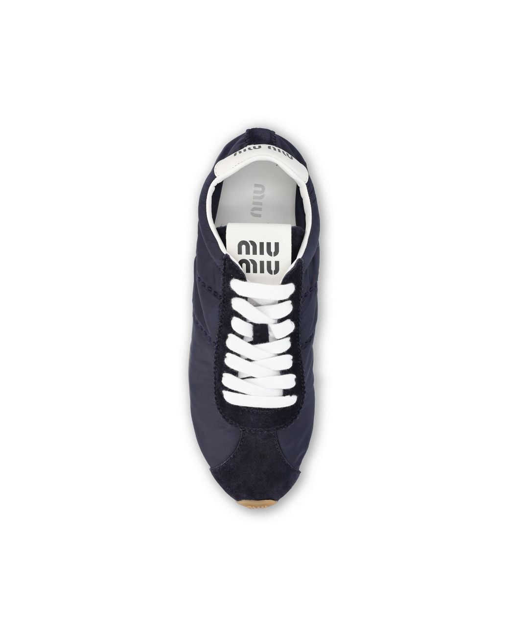 Miu Miu Blue Round-Toe Low-Top Sneakers
