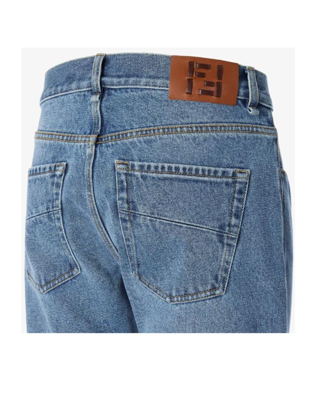 Fendi Blue Pantaloni Jeans Blu Chiaro for men