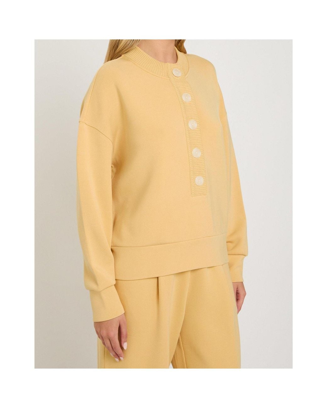 Varley Natural Button-Down Front Sweatshirt