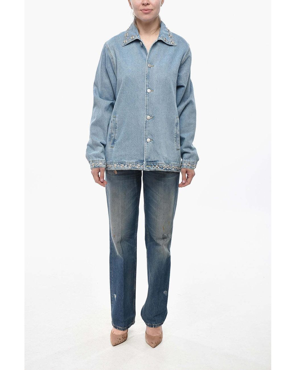 Coperni Blue Decorative Snap Button Jacket