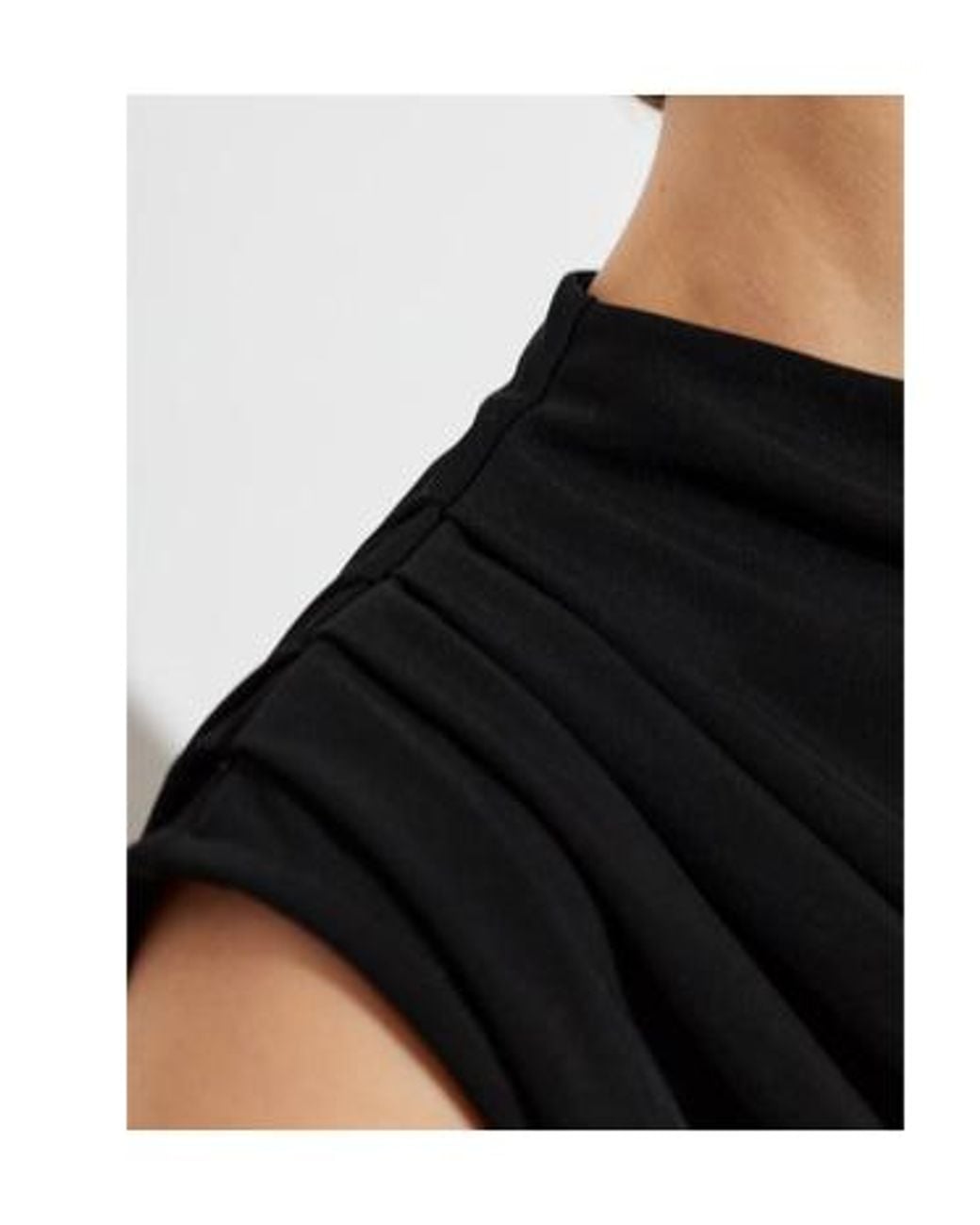 AllSaints Black Draped Sleeveless Mock Neck Top