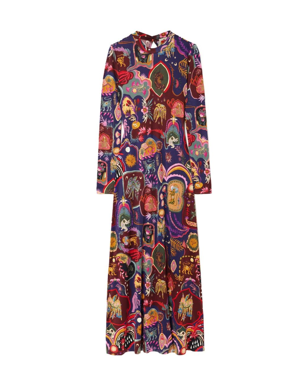 Farm Rio Red Printed Jersey Maxi Dress