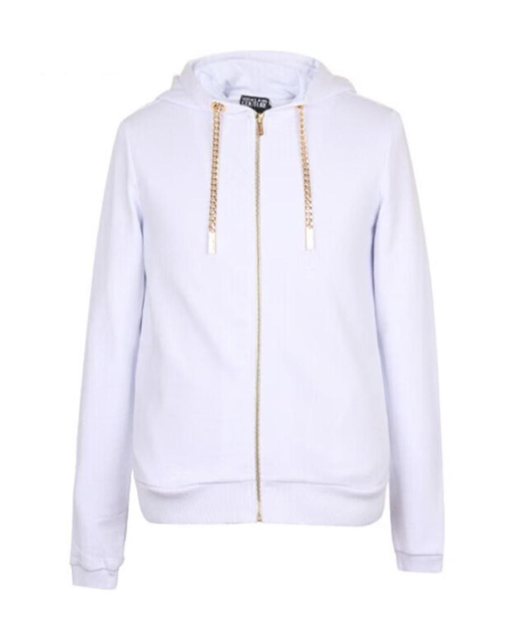 Versace Jeans White Zip-Up Hooded Casual Jacket