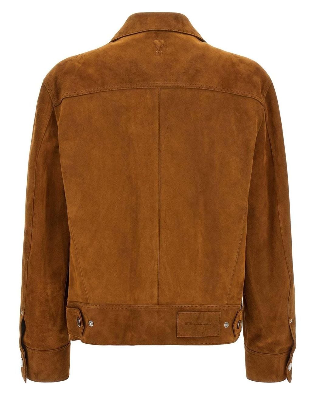 AMI Brown Long-Sleeved Buttoned Trucker Jacket for men