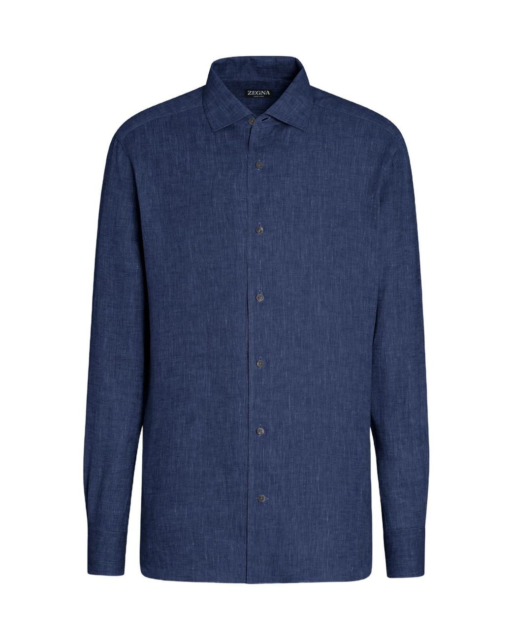 Zegna Blue Oasi Lino Linen Shirt for men