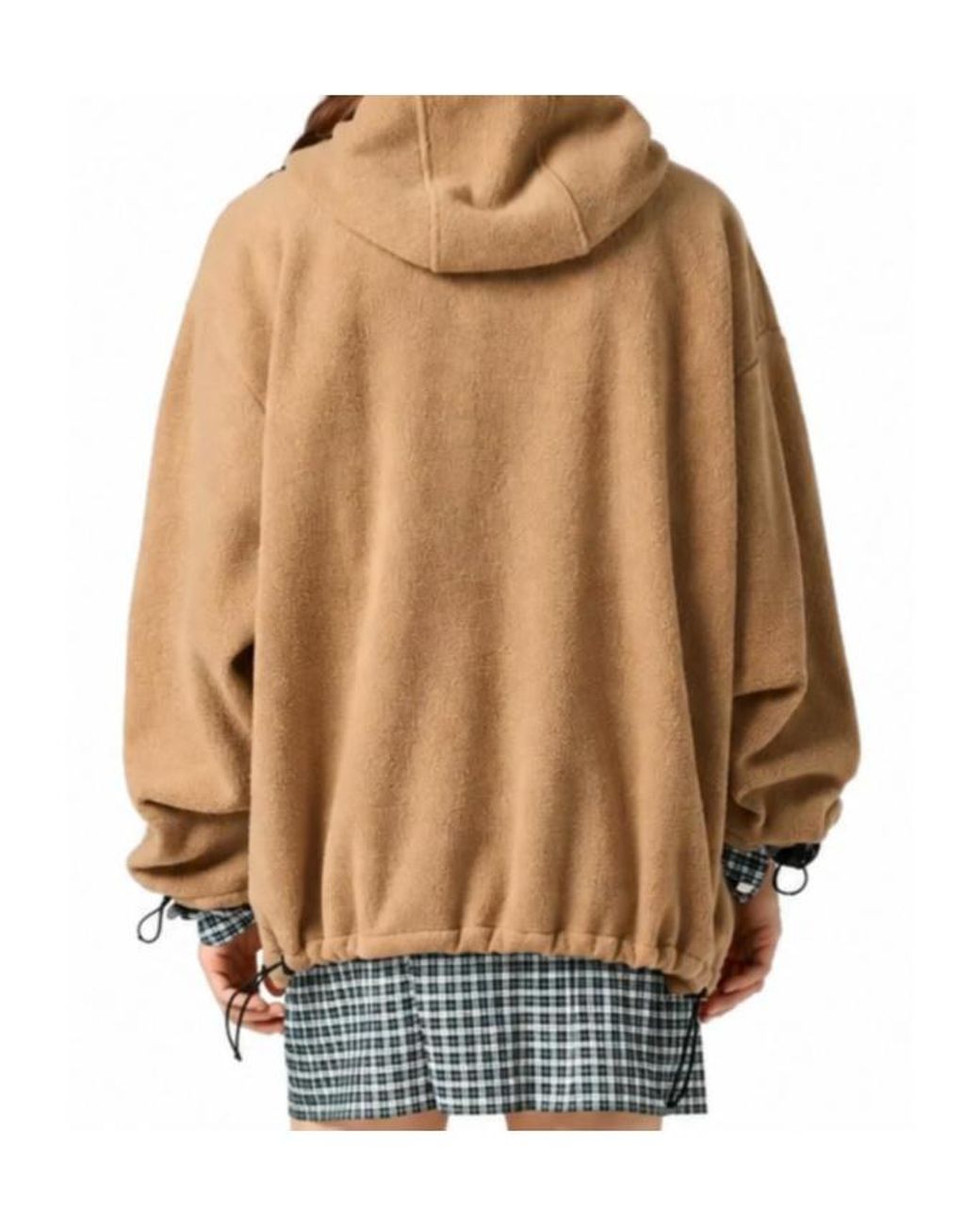 Miu Miu Natural Cotton Fleece Zipper Hoodie