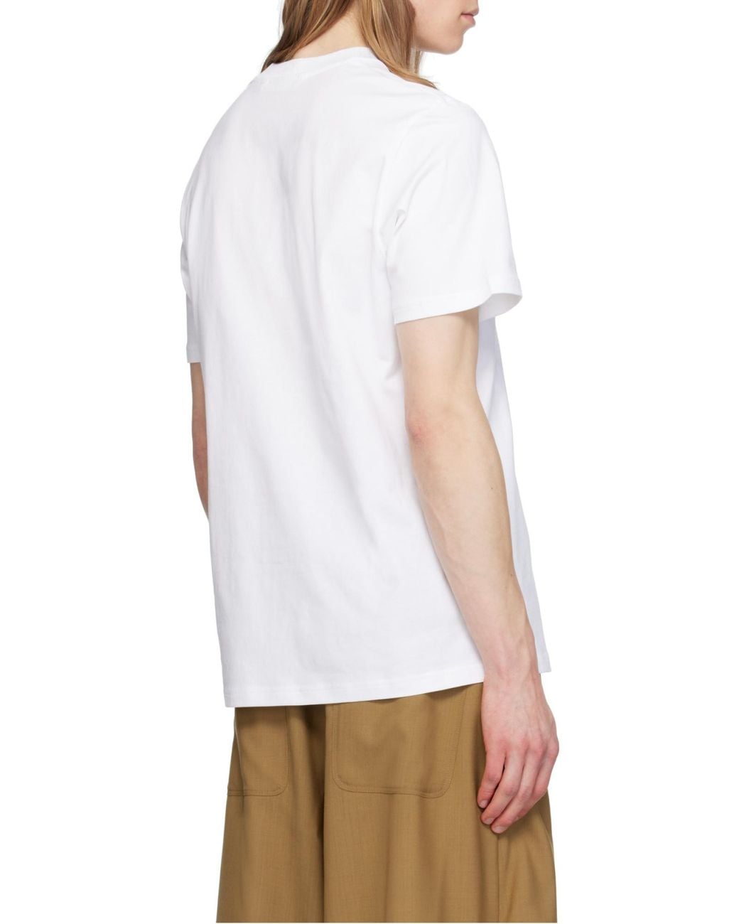 Moncler White Logo Printed Crewneck T-Shirt for men