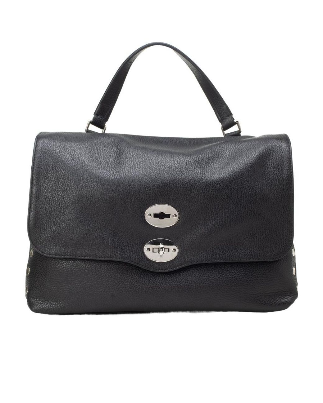 Zanellato Black Large Postina Leather Tote Bag