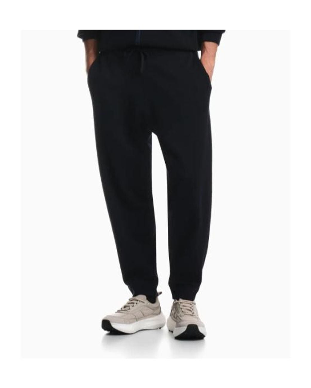 Emporio Armani Blue Drawstring Logo Pants for men