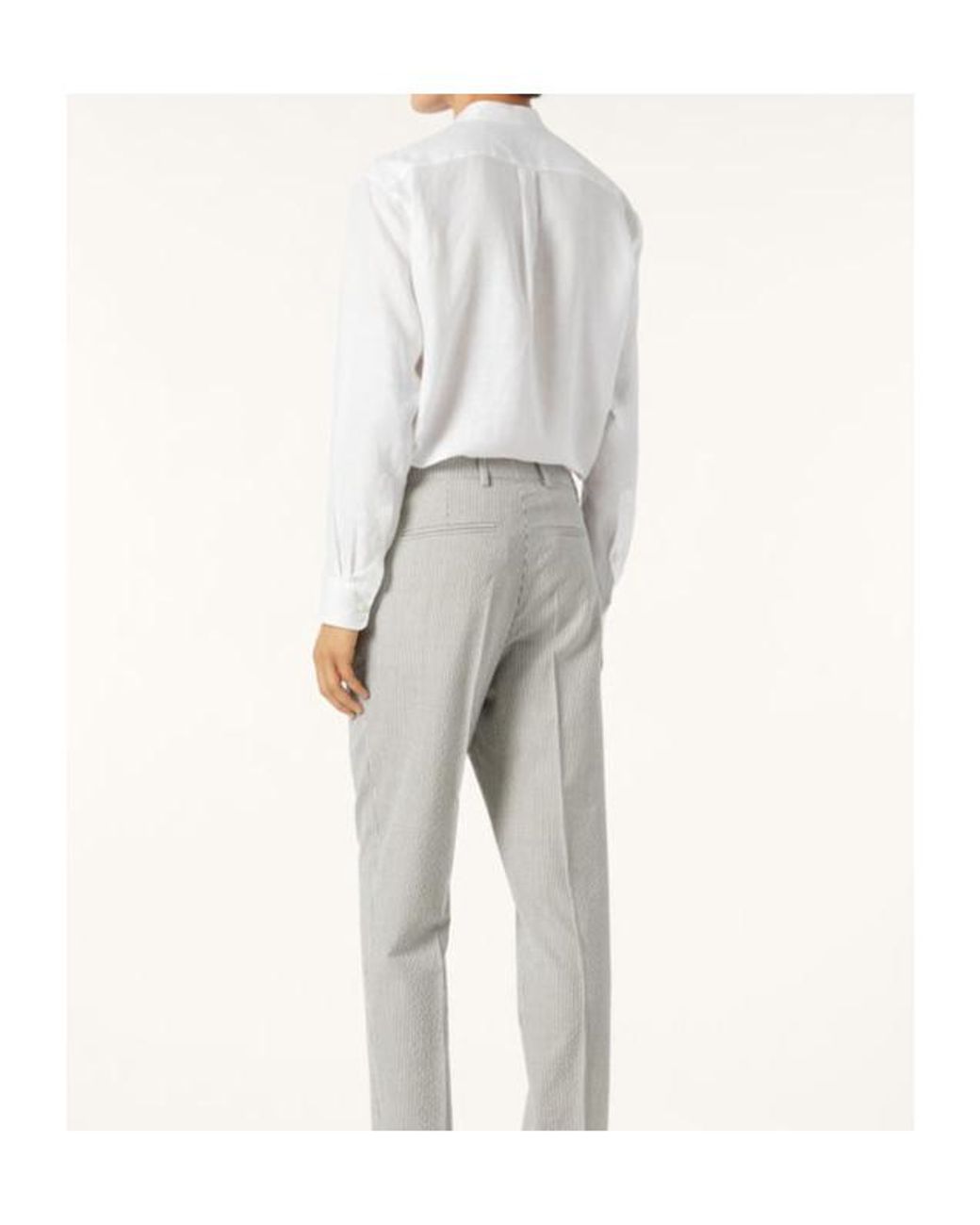 Loro Piana White Elia Low Mandarin Collar Shirt for men