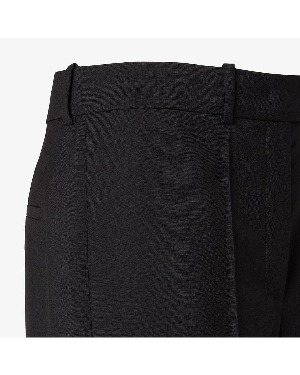 Fendi Black Wool And Mohair Pants
