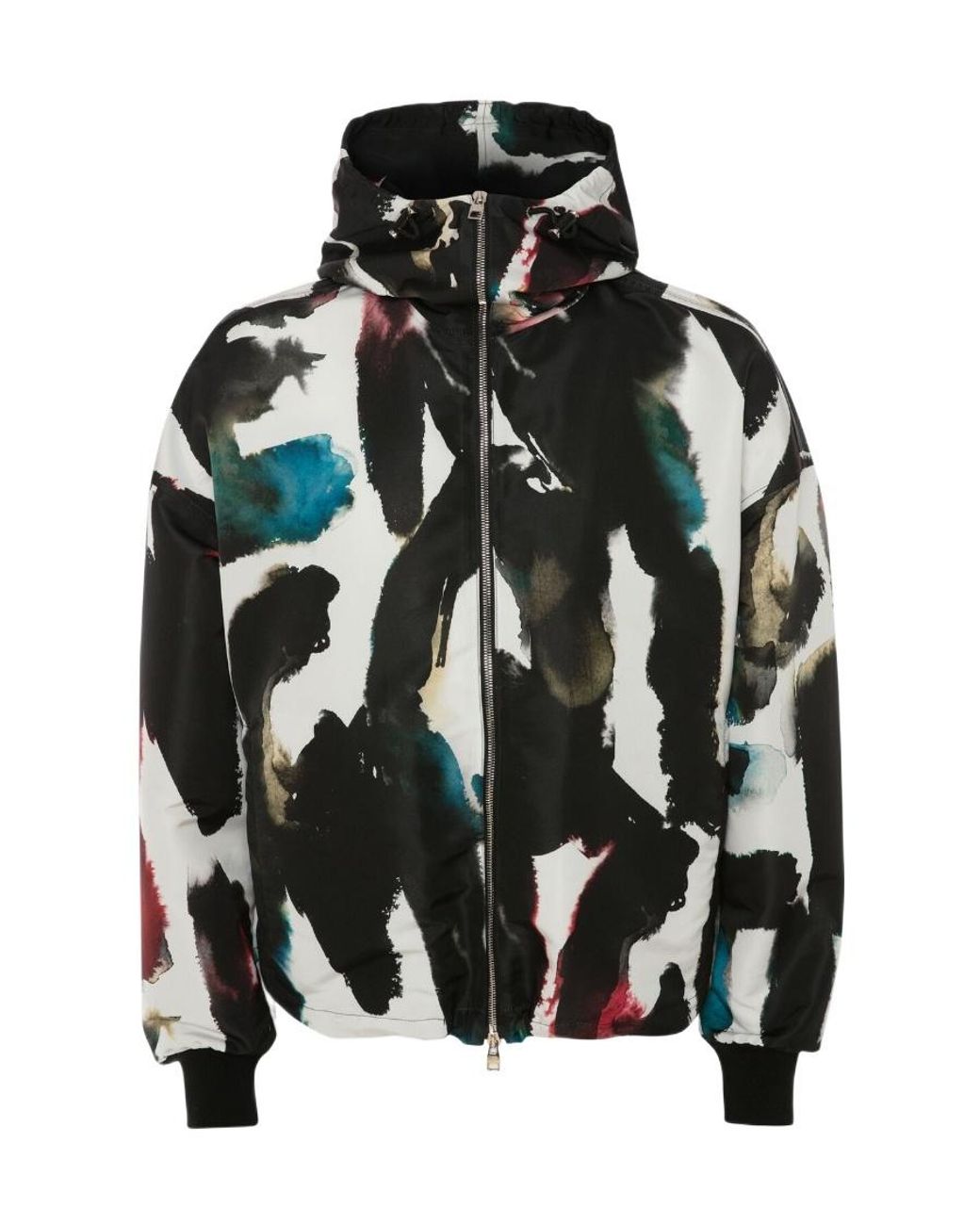 McQueen Black Zip-Up Long-Sleeved Windbreaker for men