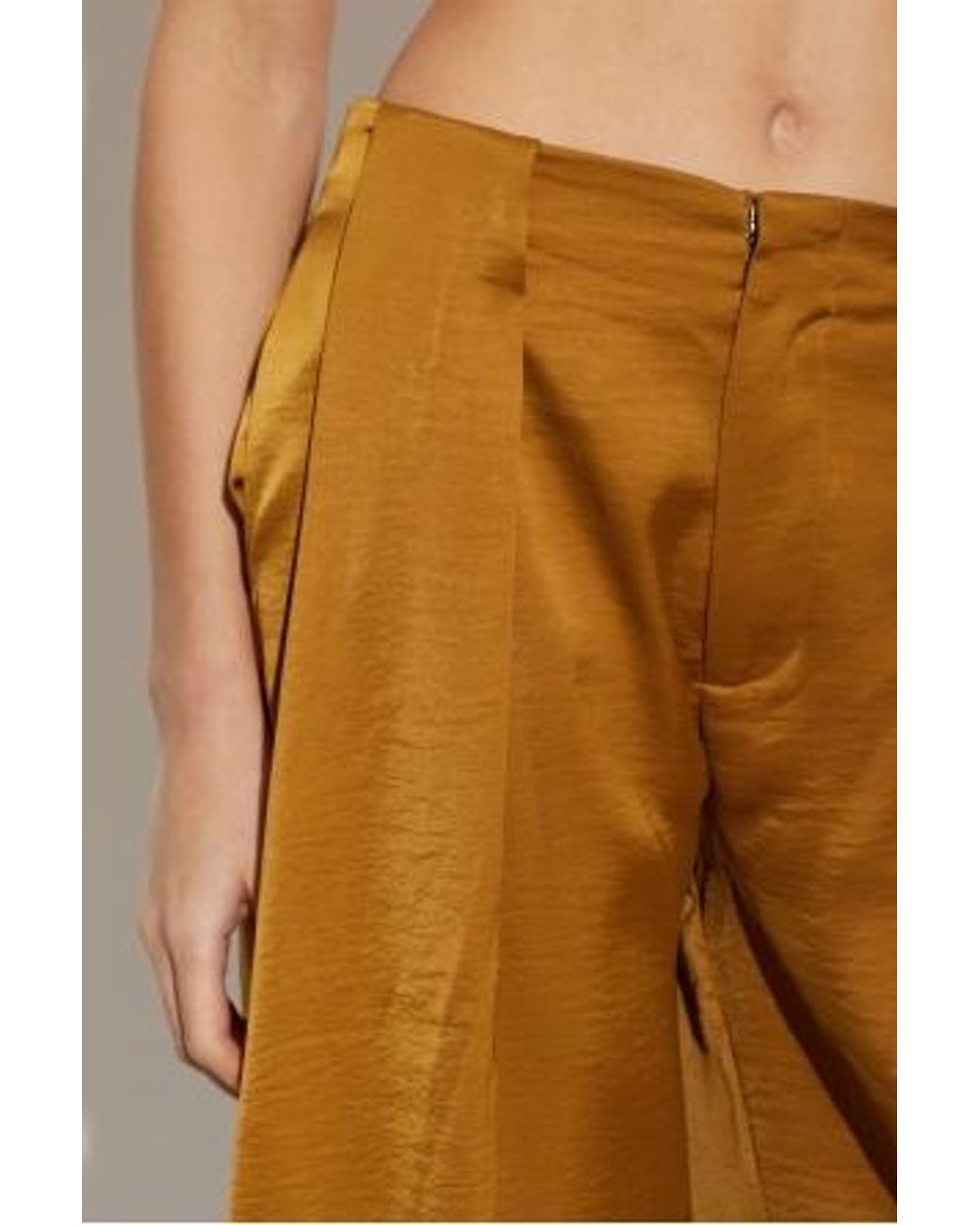 AllSaints Yellow Wide-Leg Casual Trousers