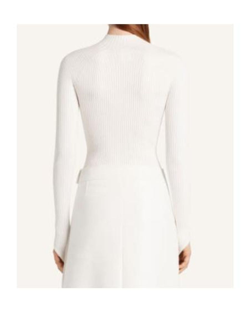 Courreges White Ribbed Turtleneck Top