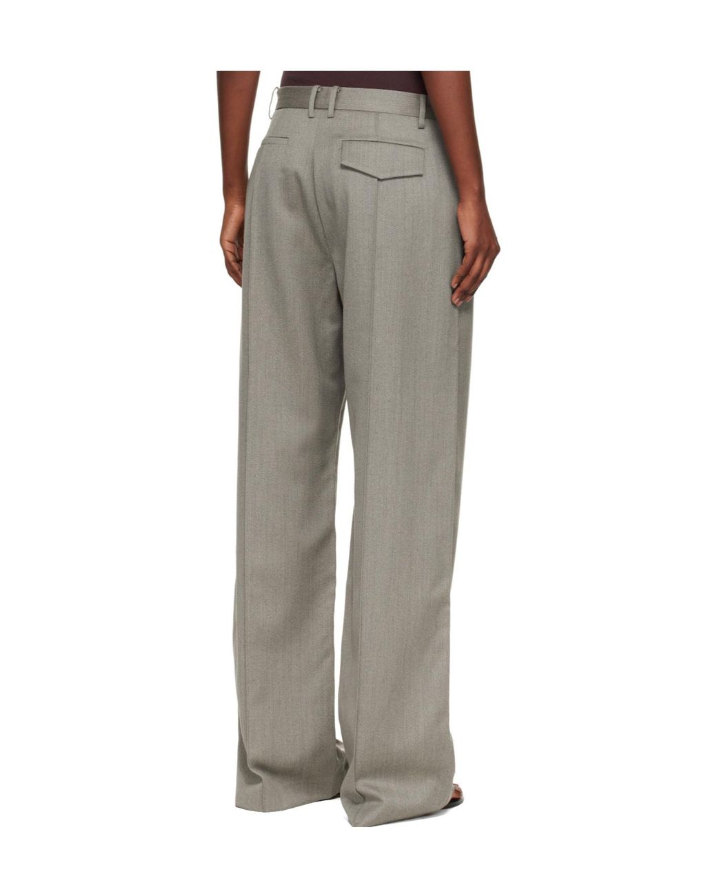 St. Agni Gray Casual Pants With Belt Loops