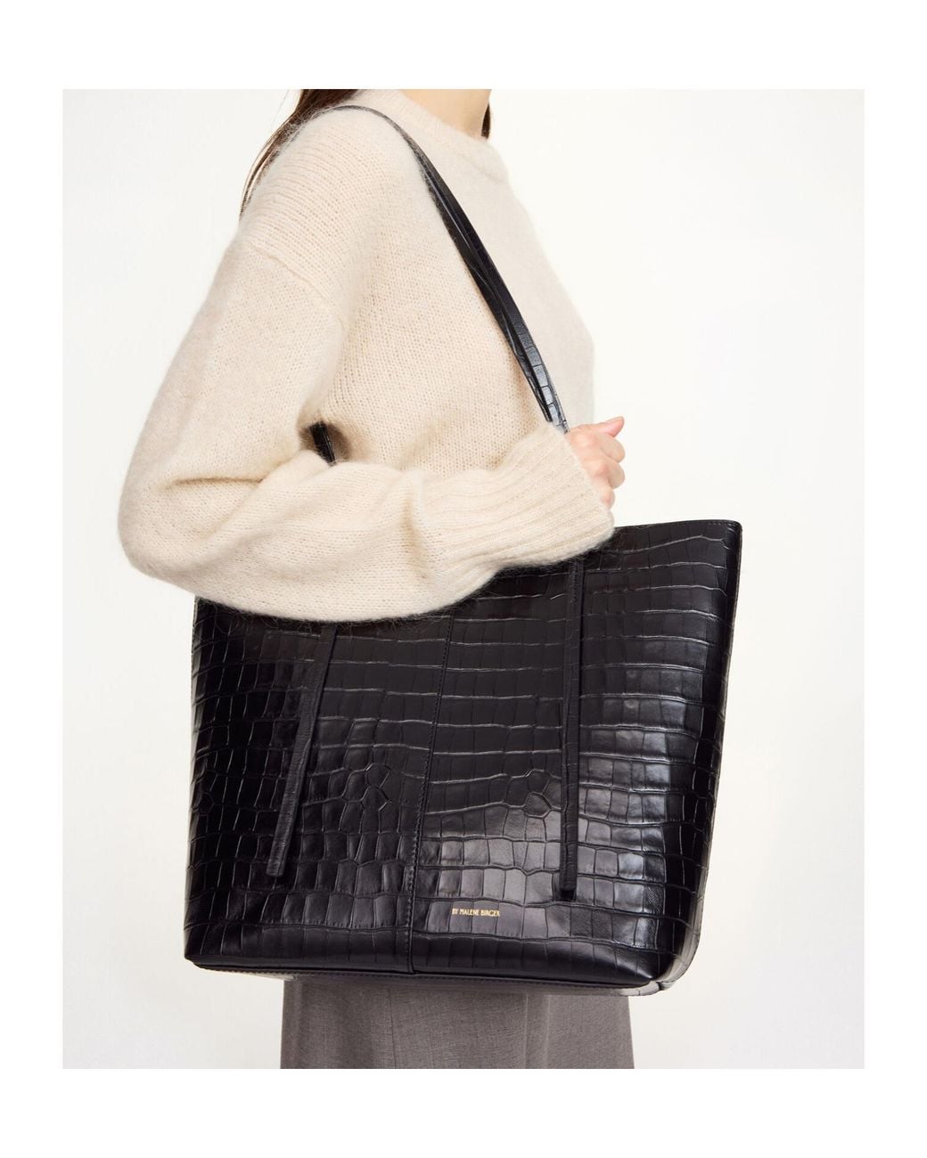 By Malene Birger Black Abiliso Embossed Tote Bag