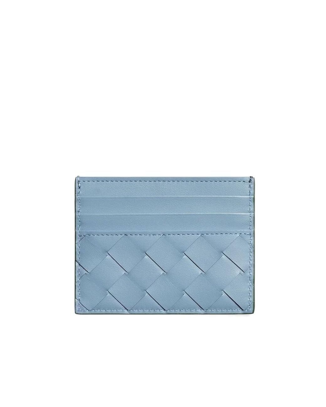 Bottega Veneta Blue Intrecciato Credit Card Case for men