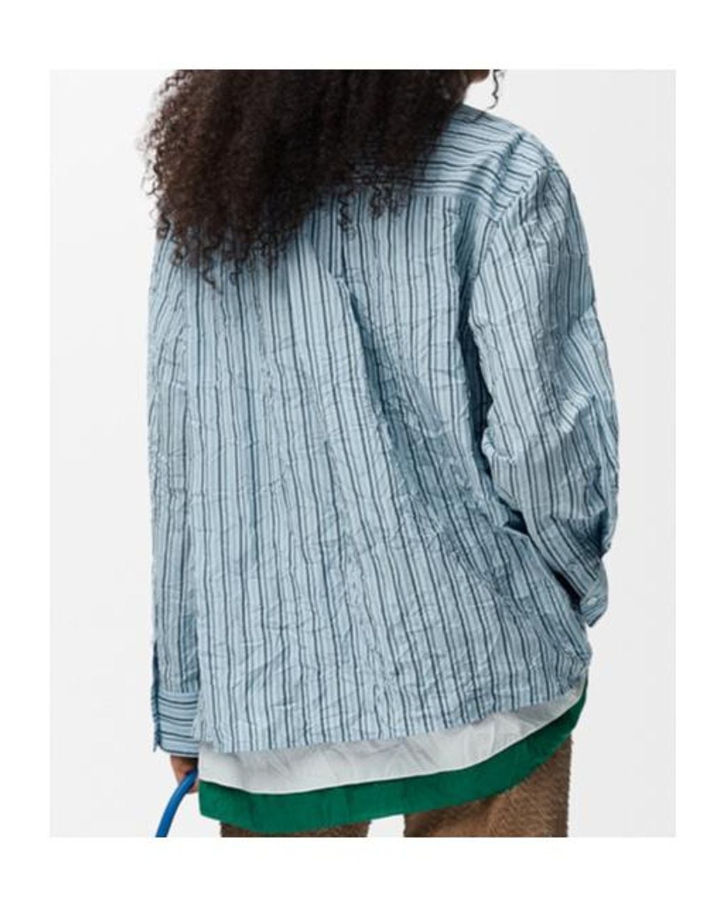 Loewe Blue Relaxed Stripe Logo Shirt