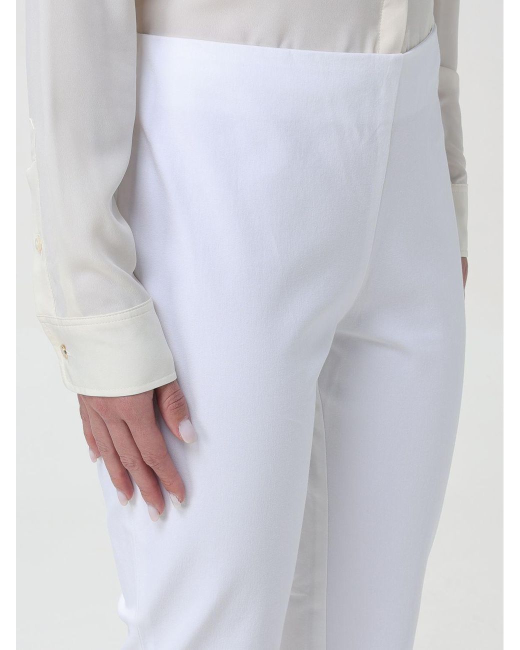 Polo Ralph Lauren White Lauren Ralph Lauren Straight-Leg Slim-Cut Trousers