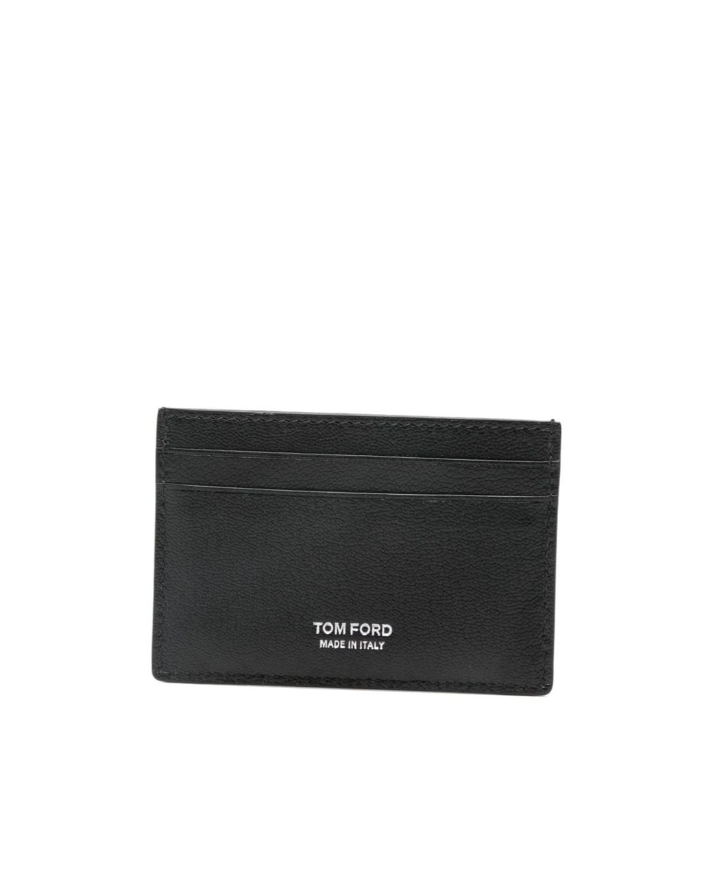 Tom Ford Black Logo Printed Credit Card Case for men