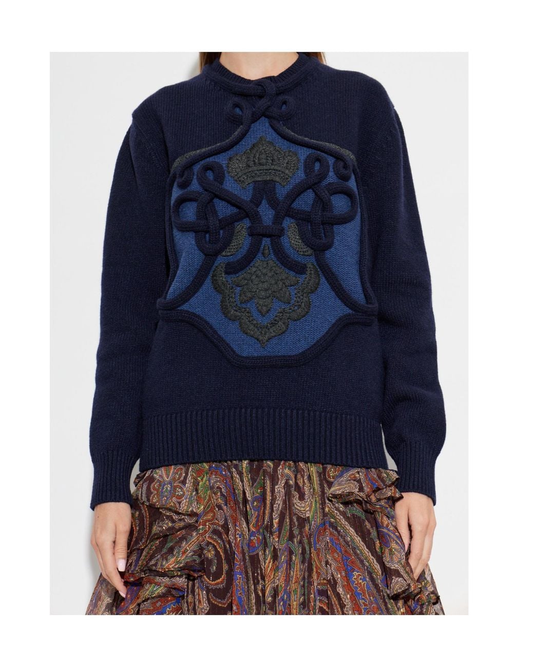 Etro Blue Long-Sleeved Sweater