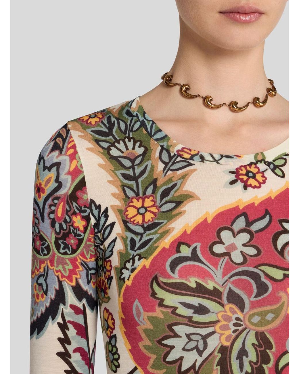 Etro Multicolor Paisley Jersey Top