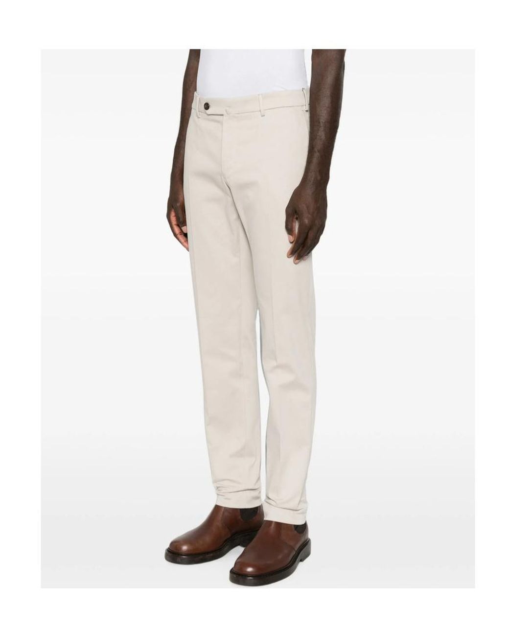 Incotex White Slim-Fit Tailored Trousers for men