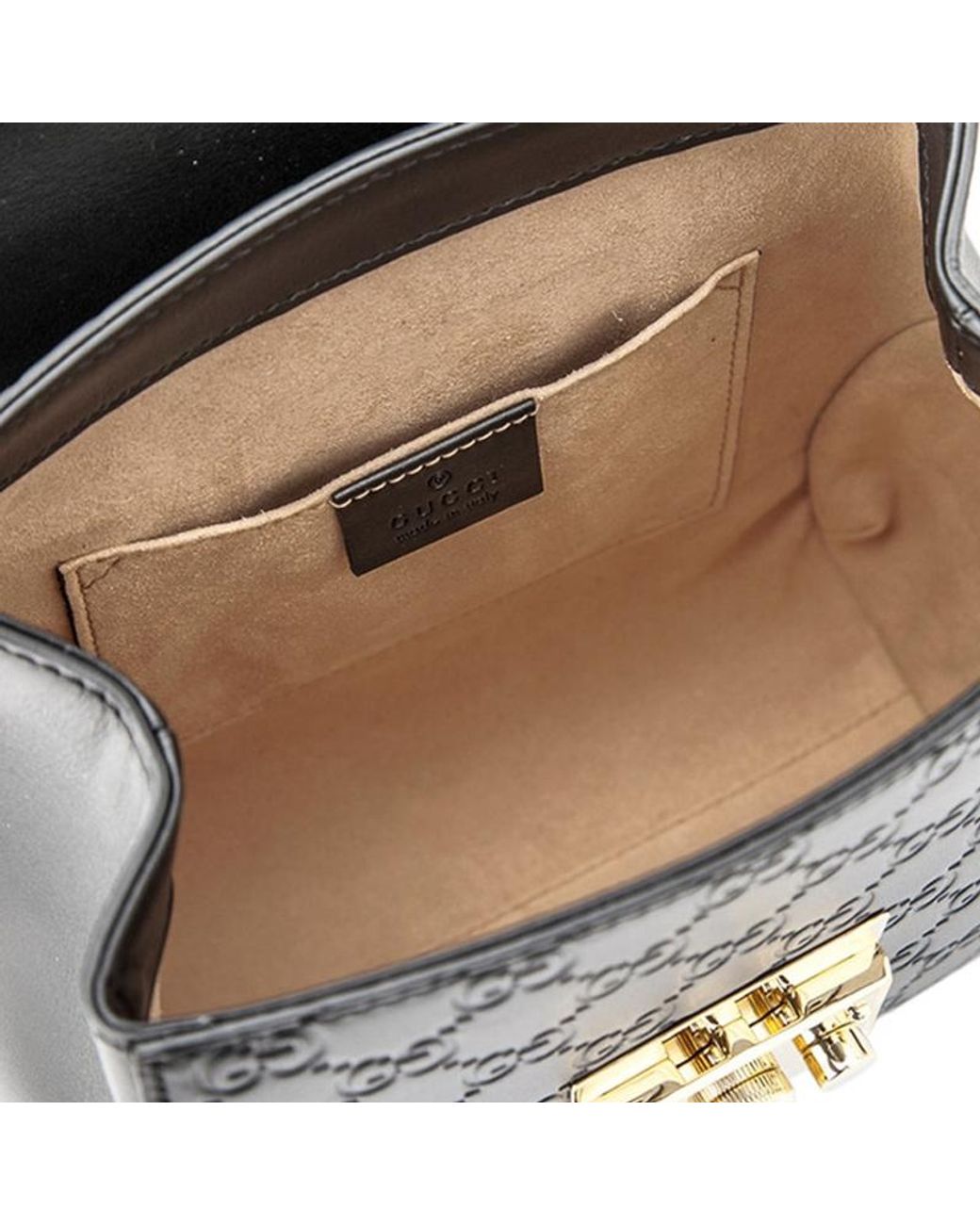 Gucci Black Gg Embossed Locking Backpack