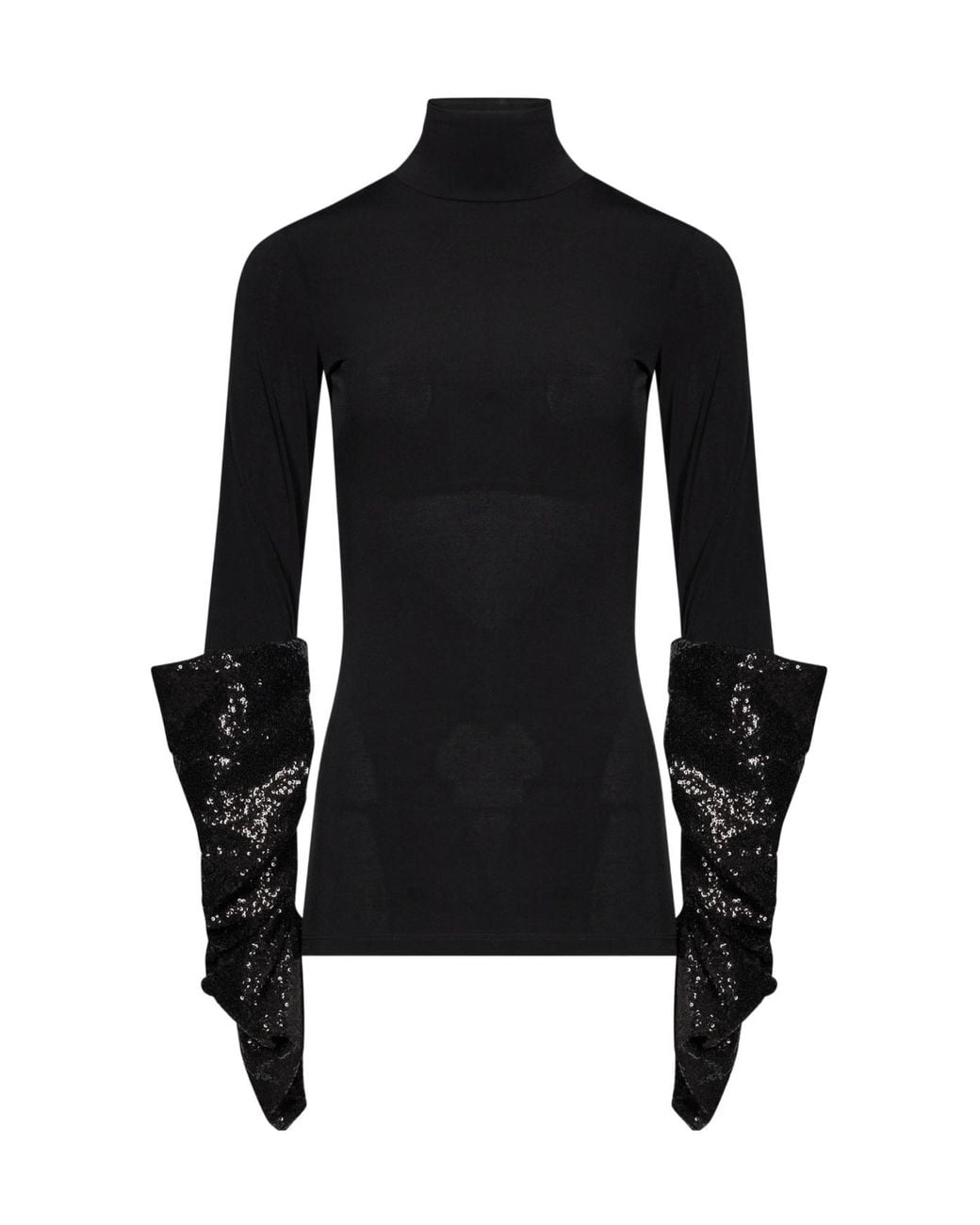 DARKPARK Black Ruffle-Sleeve T-Shirt