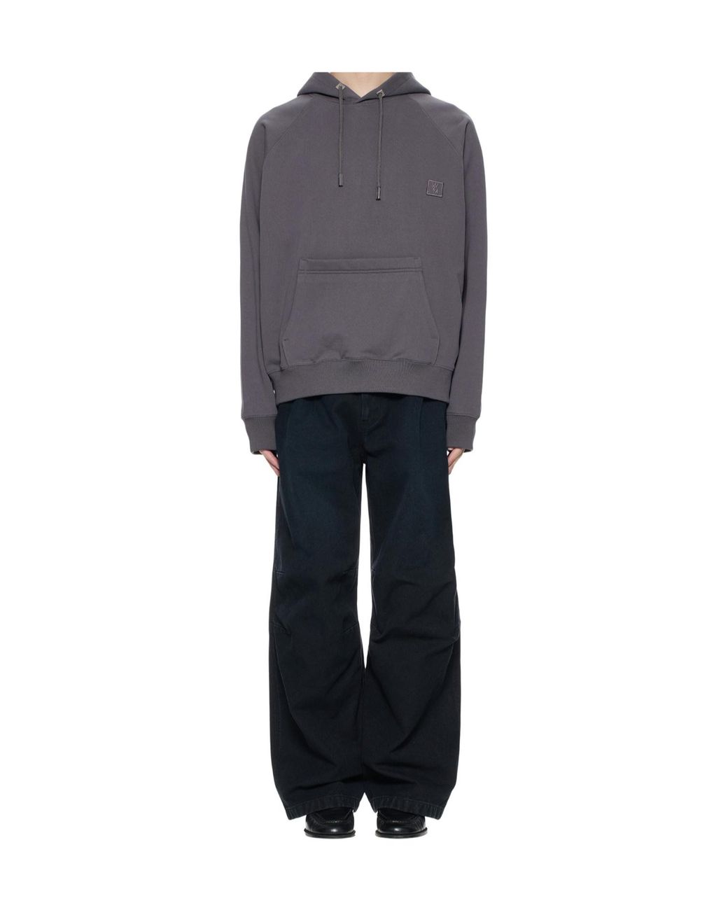 Wooyoungmi Black New Style Hooded Back Logo Sweatshirt for men