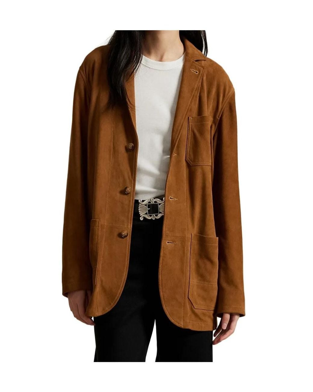 Polo Ralph Lauren Brown Suede Three-Button Jacket