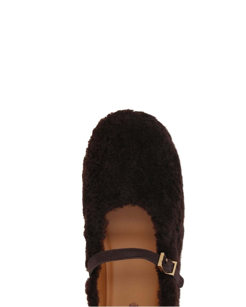 Tod's Black Gommine Shearling Mary Jane Ballet Flats