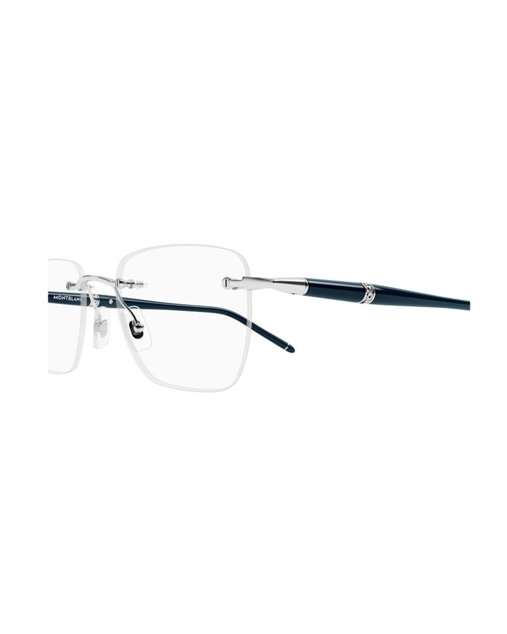 Montblanc White Eyewear Square Frame Glasses for men