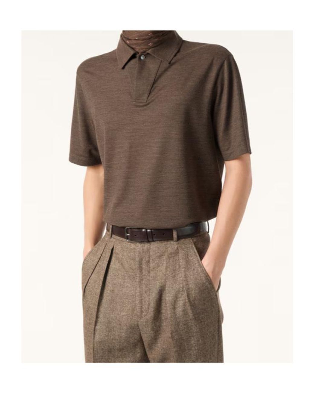 Loro Piana Brown Colmegna Polo Shirt for men