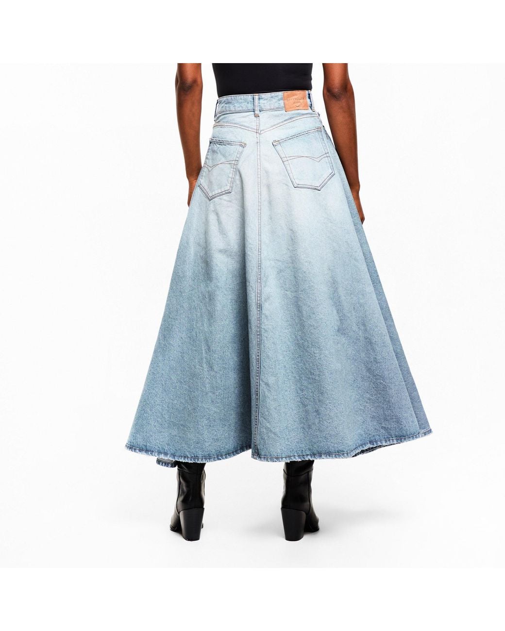 Balenciaga Blue A-Line Long Skirt
