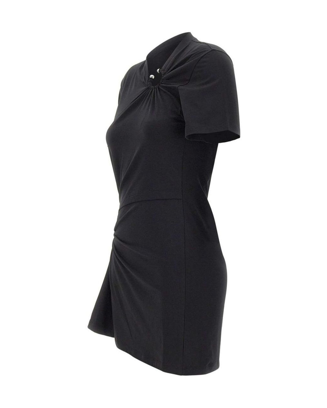 Rabanne Black Rabanne Cut-Out Draped Mini Dress