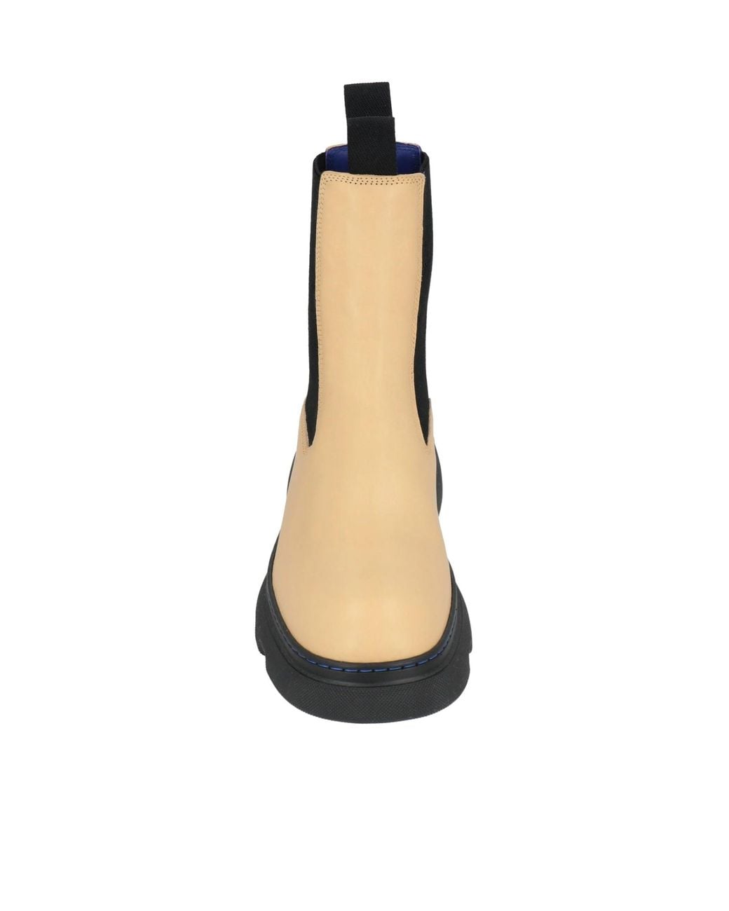 Burberry White Simple Leather Chelsea Boots