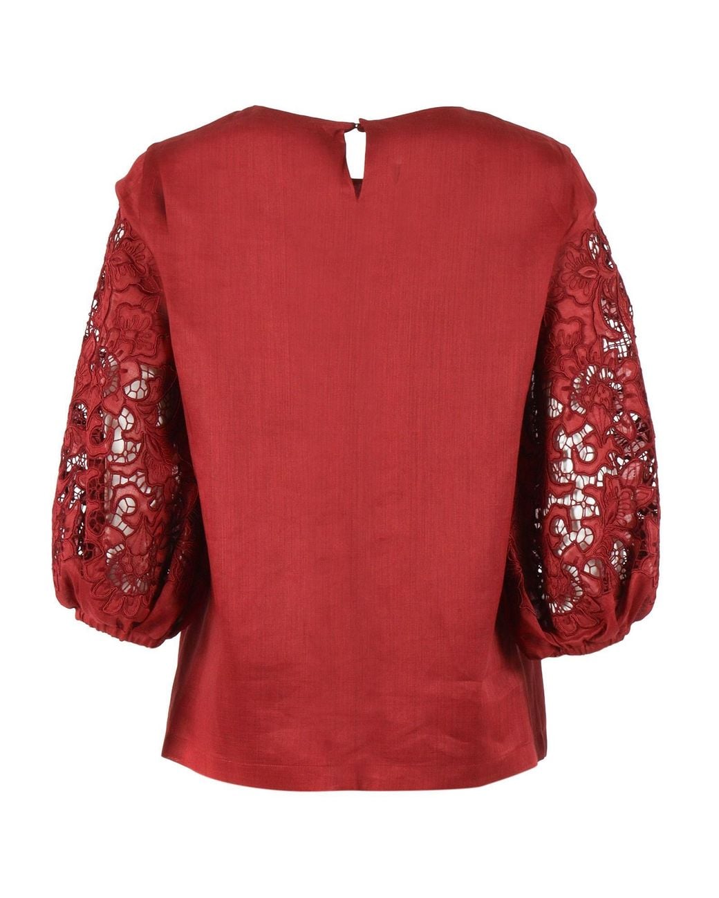 Max Mara Red Studio Mstordine Broderie Anglaise T-Shirt