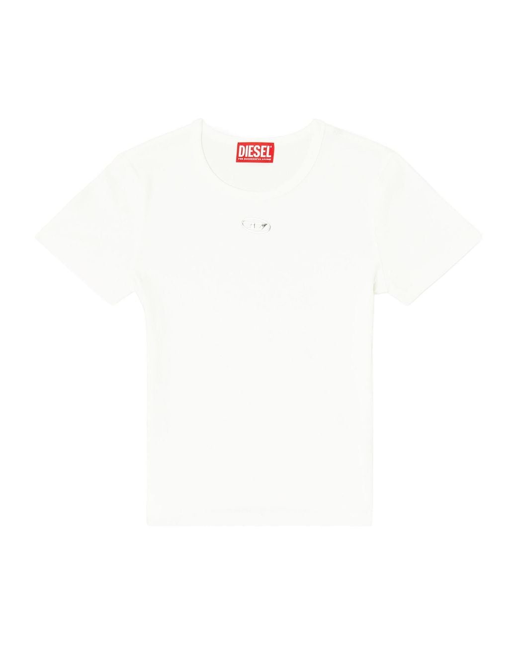 DIESEL White T-Ele-Long-Od T-Shirt